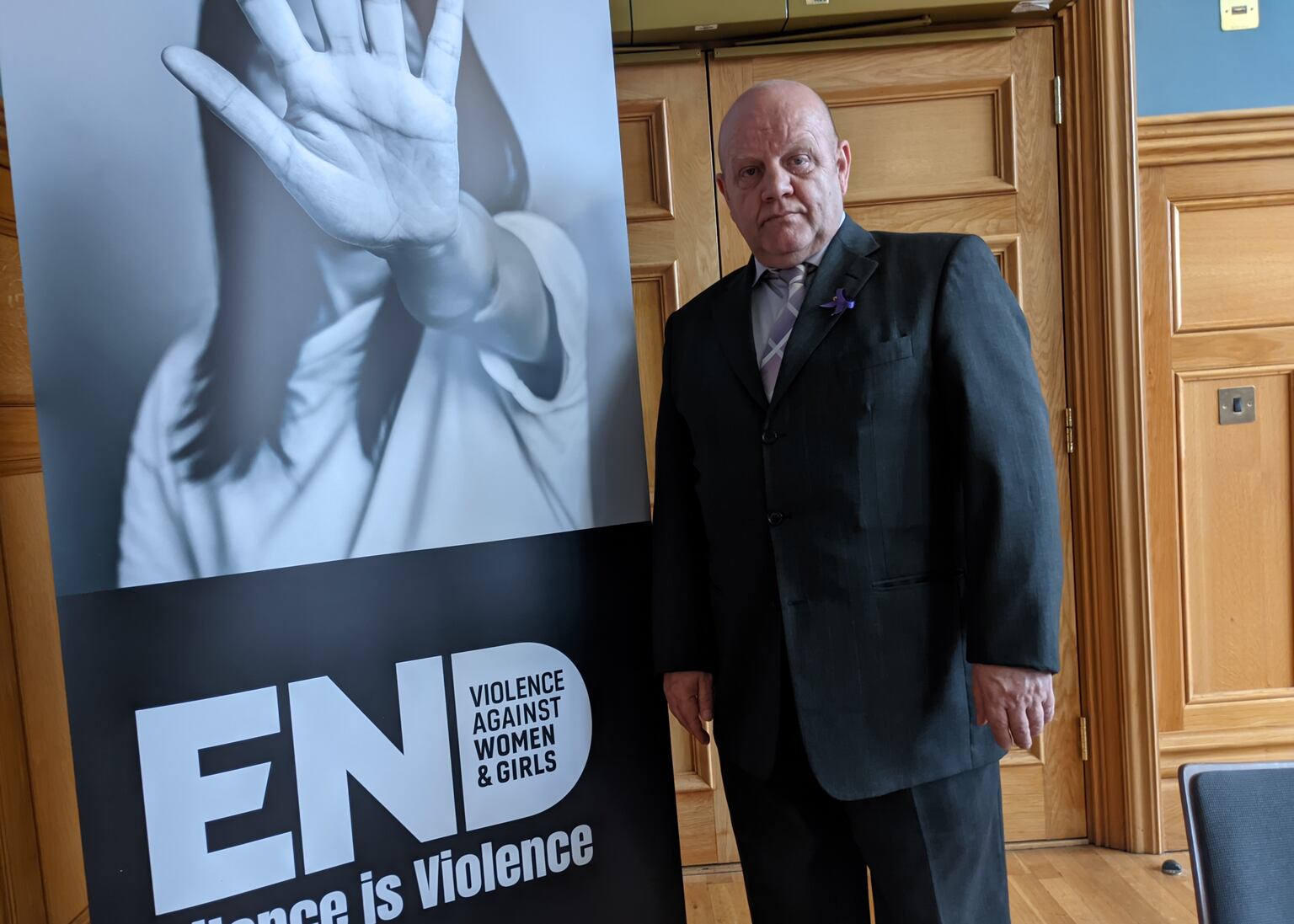 Edwin Duggan at the launch event at the Guildhall in Derry.