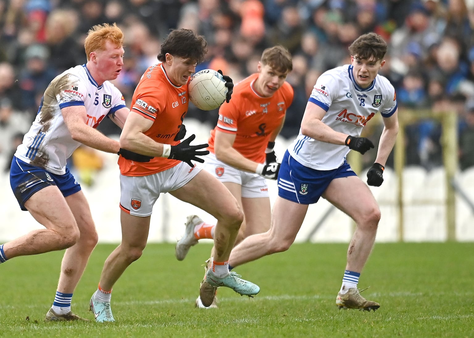 Joe McElroy was one of Armagh's 11 scorers against Monaghan in this year's Division One opening round at Clones. PICTURE: OLIVER MCVEIGH