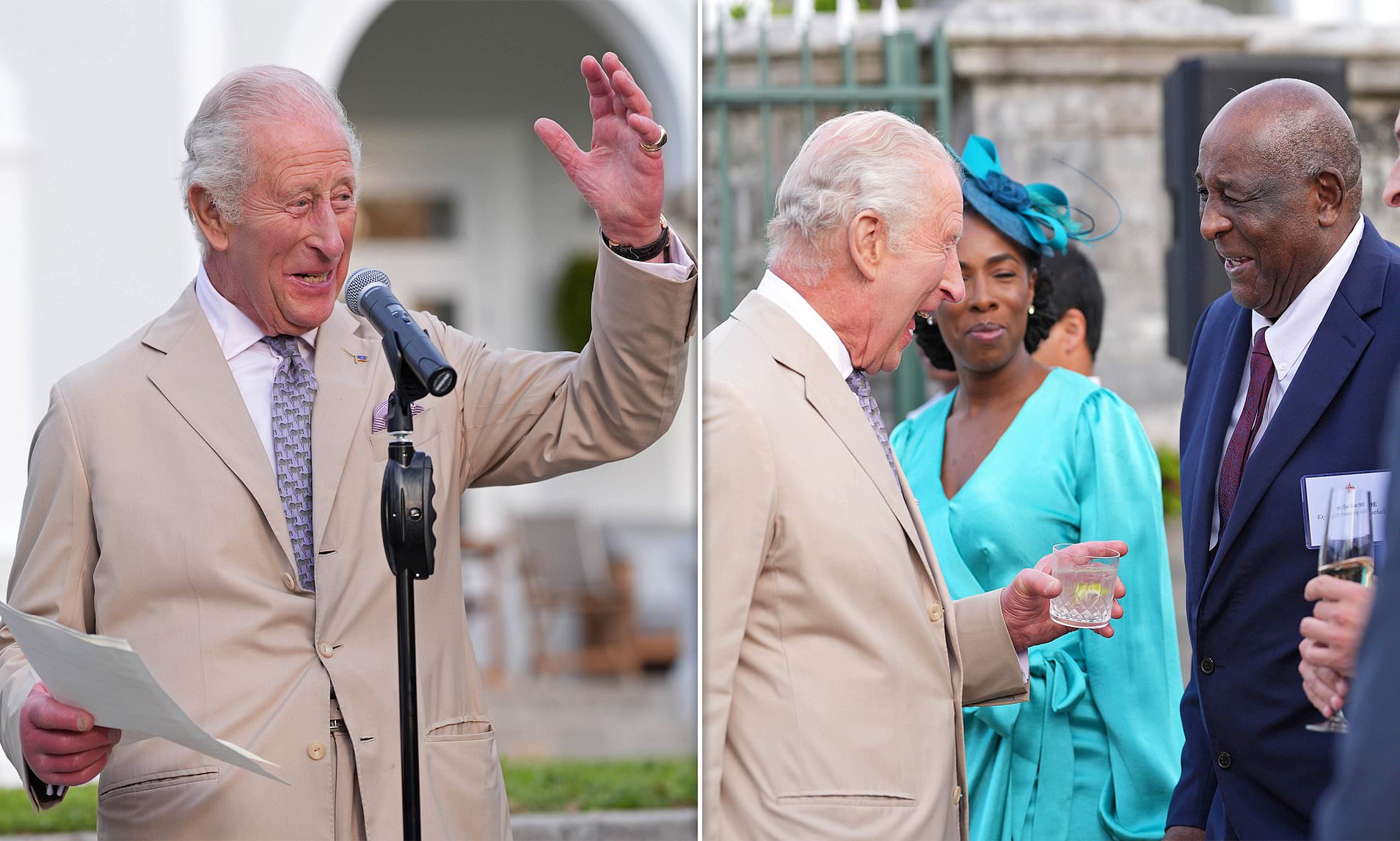 King Charles chuckles in Bermuda: 'Sorry it's been so long!'