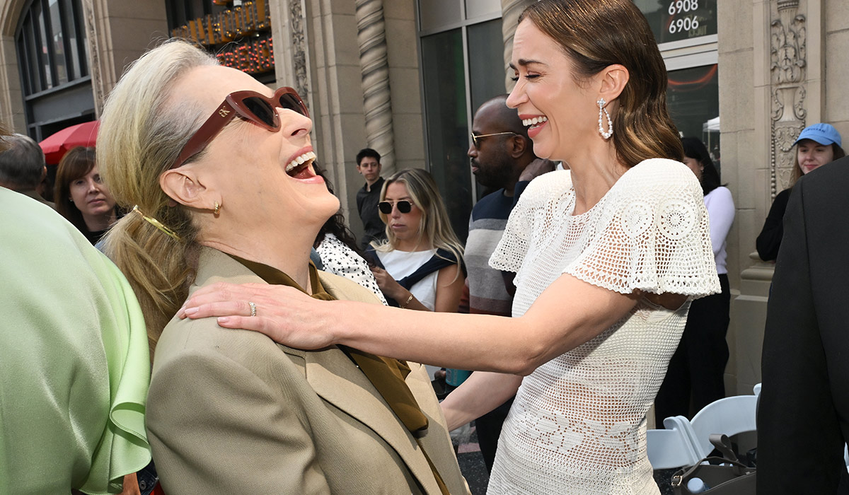 Meryl Streep and Emily Blunt on the Hollywood Walk of Fame. Pic: Michael Buckner/Variety via Getty Images