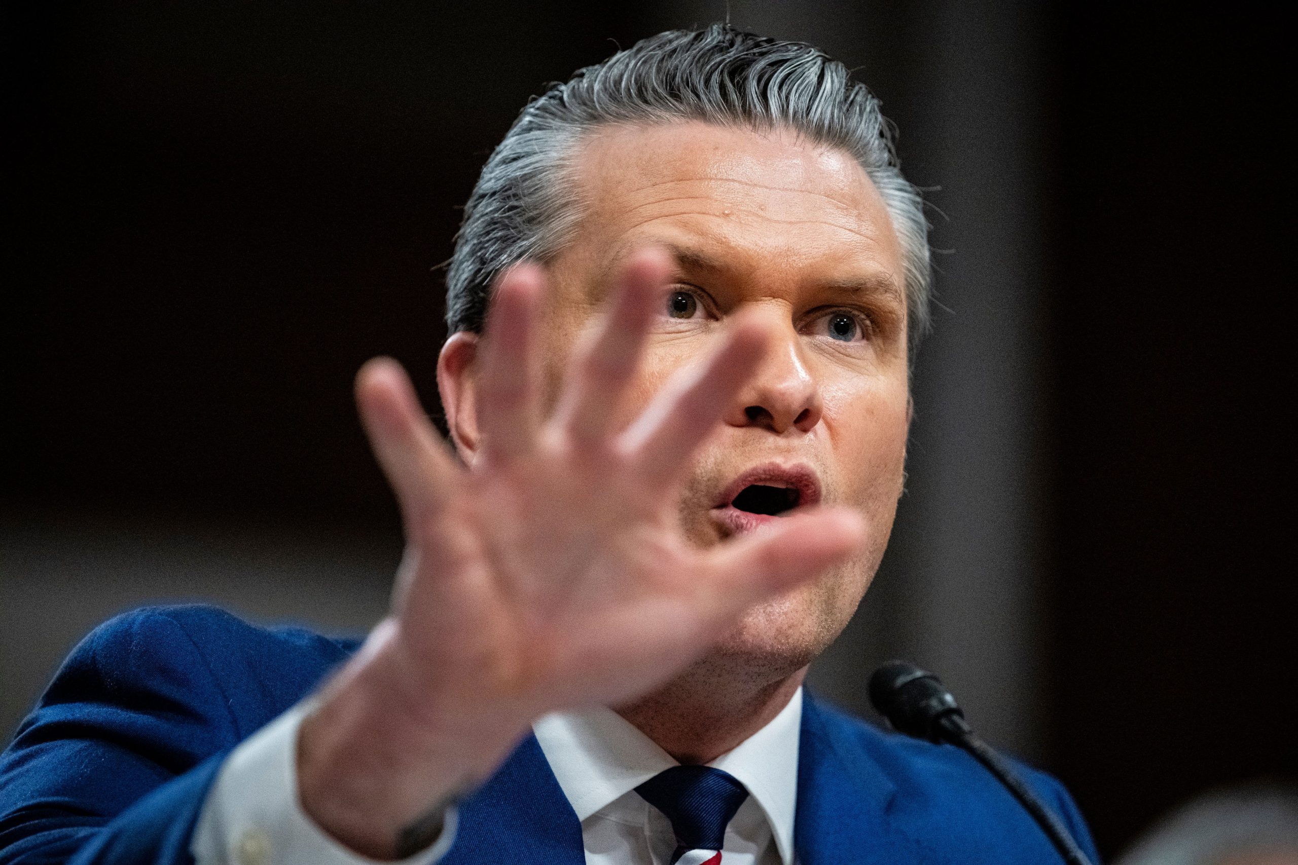 Pete Hegseth testifies during a Senate Armed Services Committee hearing on 30 April 2026 in the Dirksen Senate Office Building in Washington, DC (Getty)