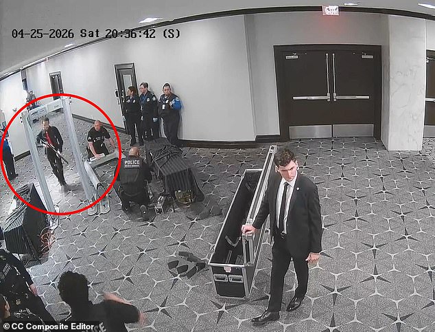 The alleged shooter carried a 12-gauge shotgun through the hotel