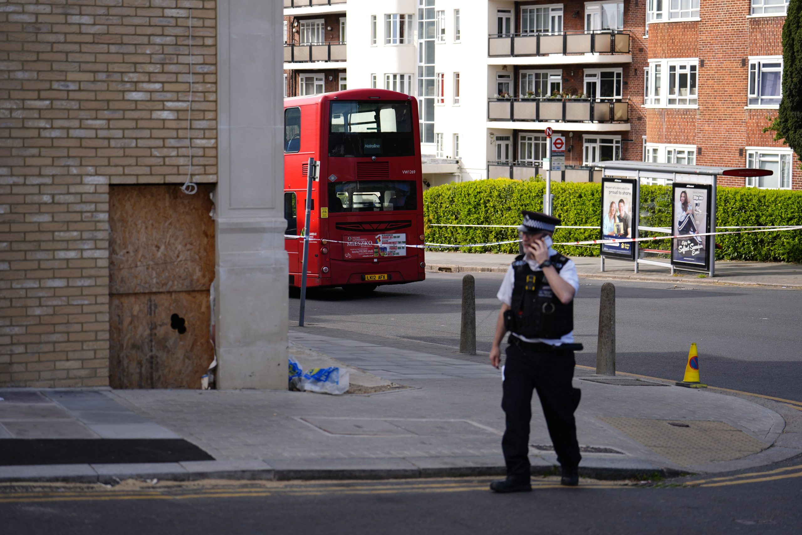 The scene in Golders Green, north-west London, after the attack (Jordan Pettitt/PA) (PA Wire)