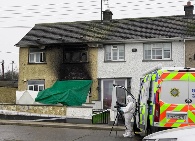 The scene of a house fire in Edenderry Co Offaly where a woman and a young boy died Aisling Hyland PA