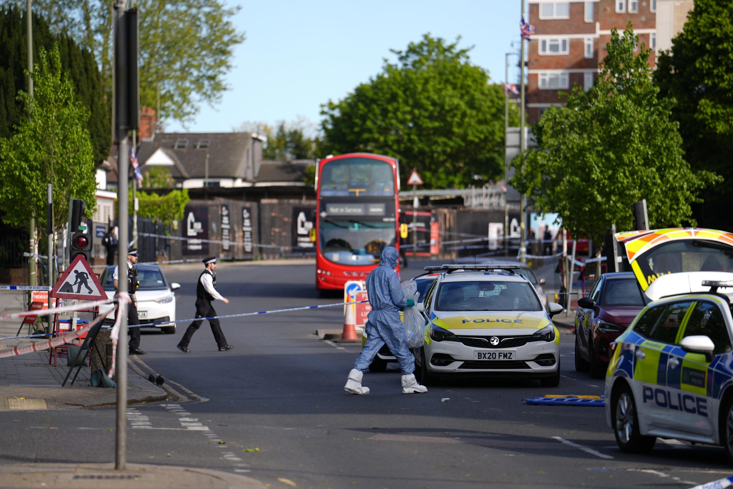 A forensics officer at the scene in Golders Green (PA Wire)