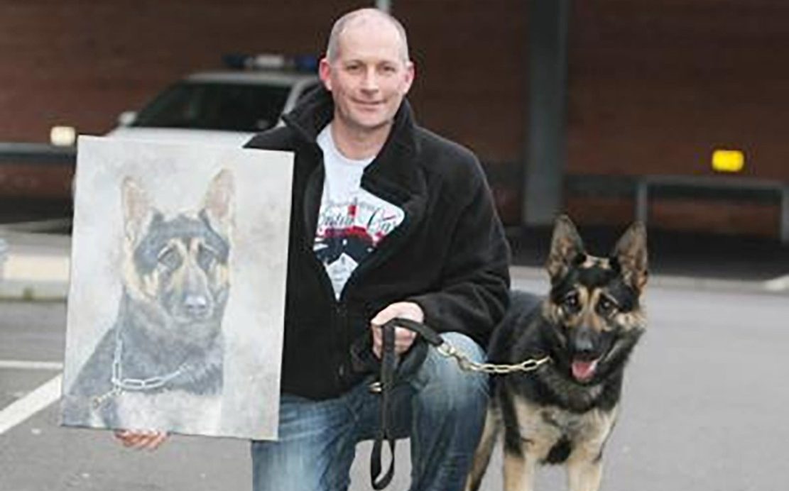 Pc Neil Sampson and his dog Anya