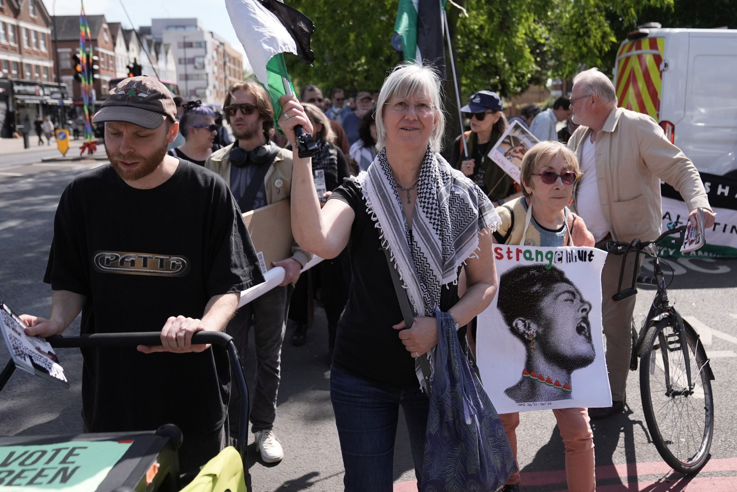 People at a Palestine Solidarity Campaign rally in Lewisham, south-east London (Stefan Rousseau/PA) (PA Wire)