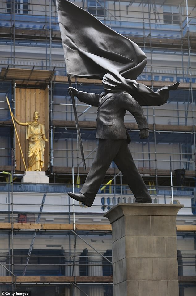 Banksy's latest artwork appeared under the cover of darkness in Pall Mall, central London