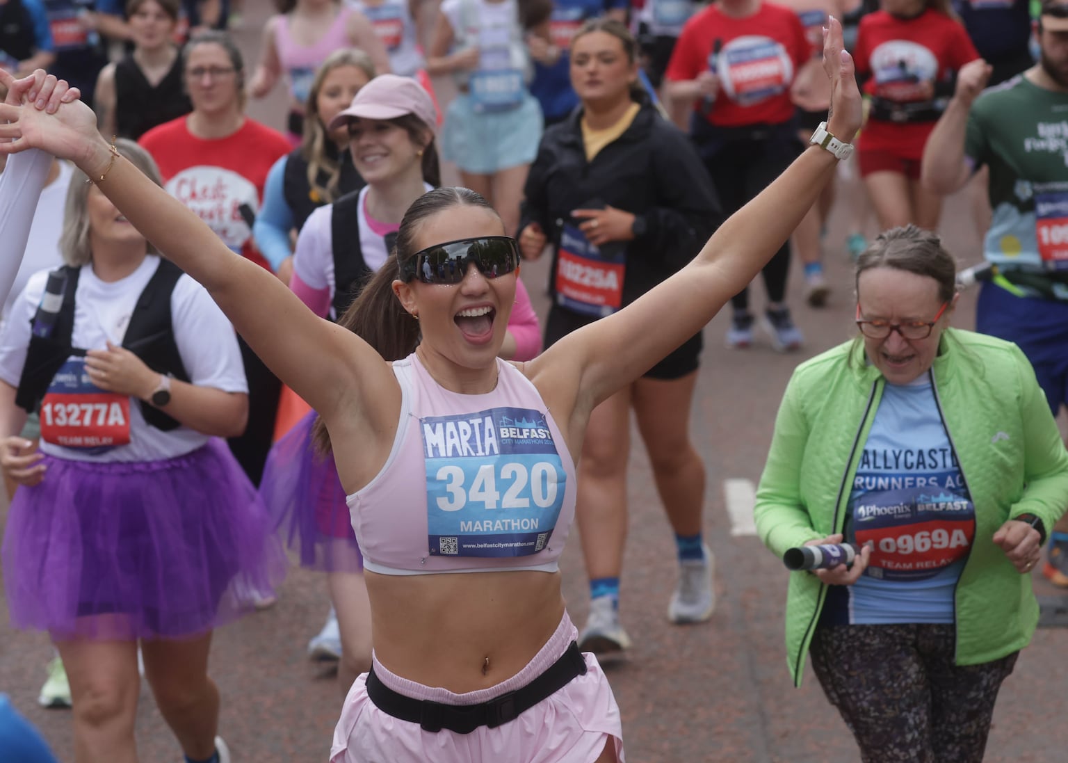 Runners take Part in The Belfast Marathon from Stormont on Sunday. PICTURE: COLM LENAGHAN