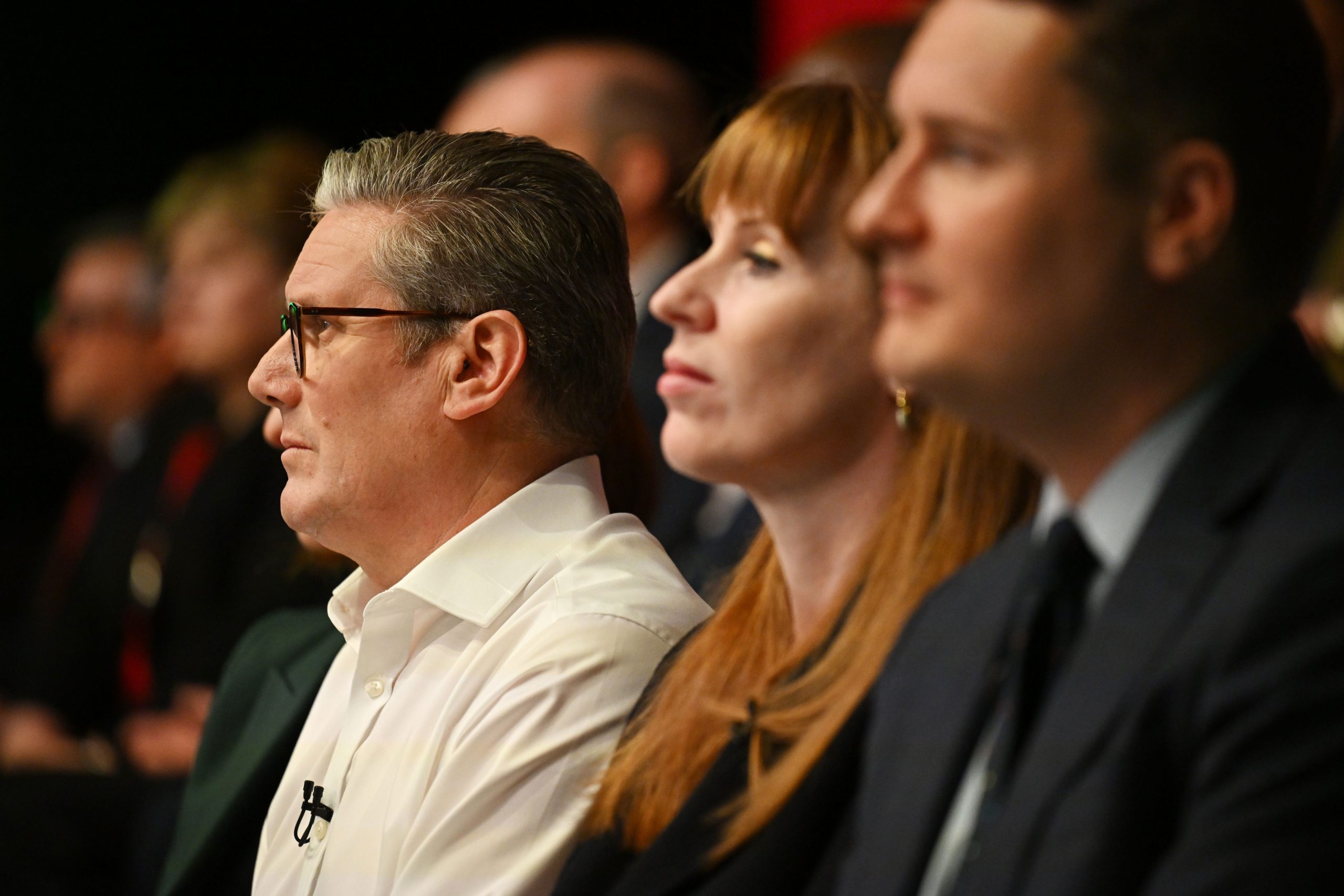 Labour leader Sir Keir Starmer, former deputy leader Angela Rayner and health secretary Wes Streeting (Getty)