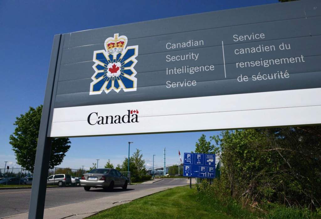 FILE - A sign for the Canadian Security Intelligence Service building is shown in Ottawa on May 14, 2013. THE CANADIAN PRESS/Sean Kilpatrick