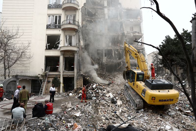 A view of a residential building damaged by a strike, amid the U.S.-Israeli conflict with Iran, in Tehran, Iran, March 23, 2026. Majid Asgaripour/WANA (West Asia News Agency) via REUTERS