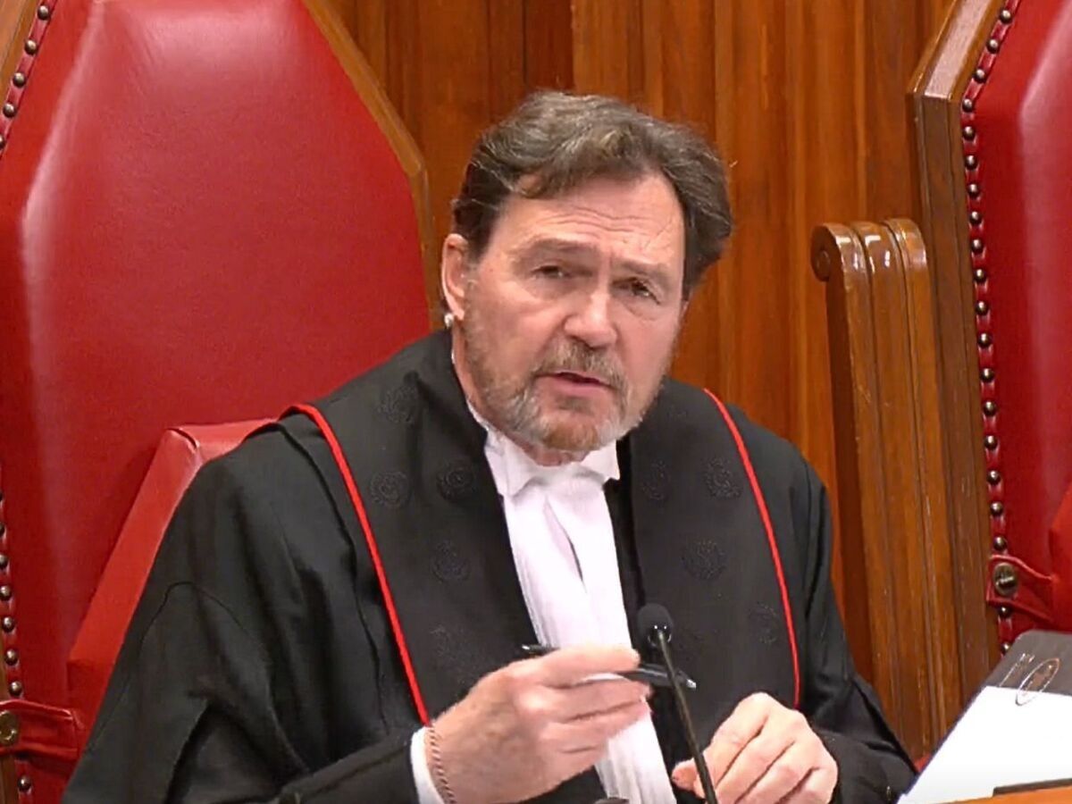 The chief justice of the Supreme Court of Canada Richard Wagner hearing arguments Wednesday over whether Quebec's Bill 21 violates minority-language rights.
