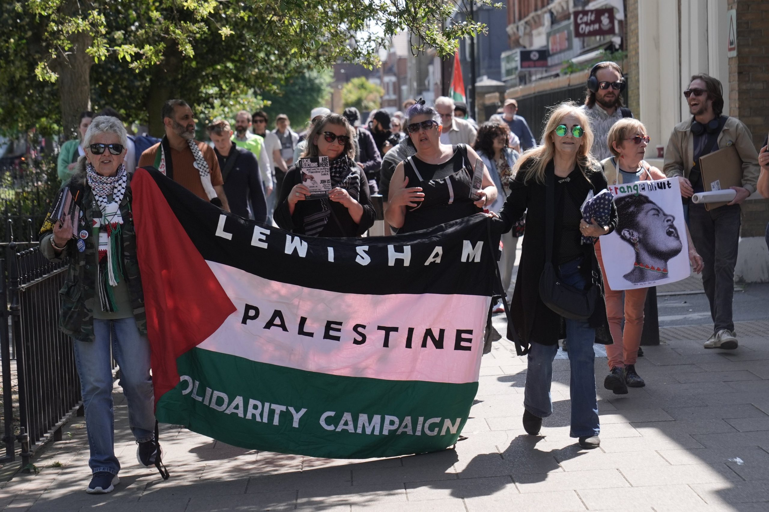 People take part in a Palestine Solidarity Campaign rally in Lewisham, south-east London (Stefan Rousseau/PA) (PA Wire)
