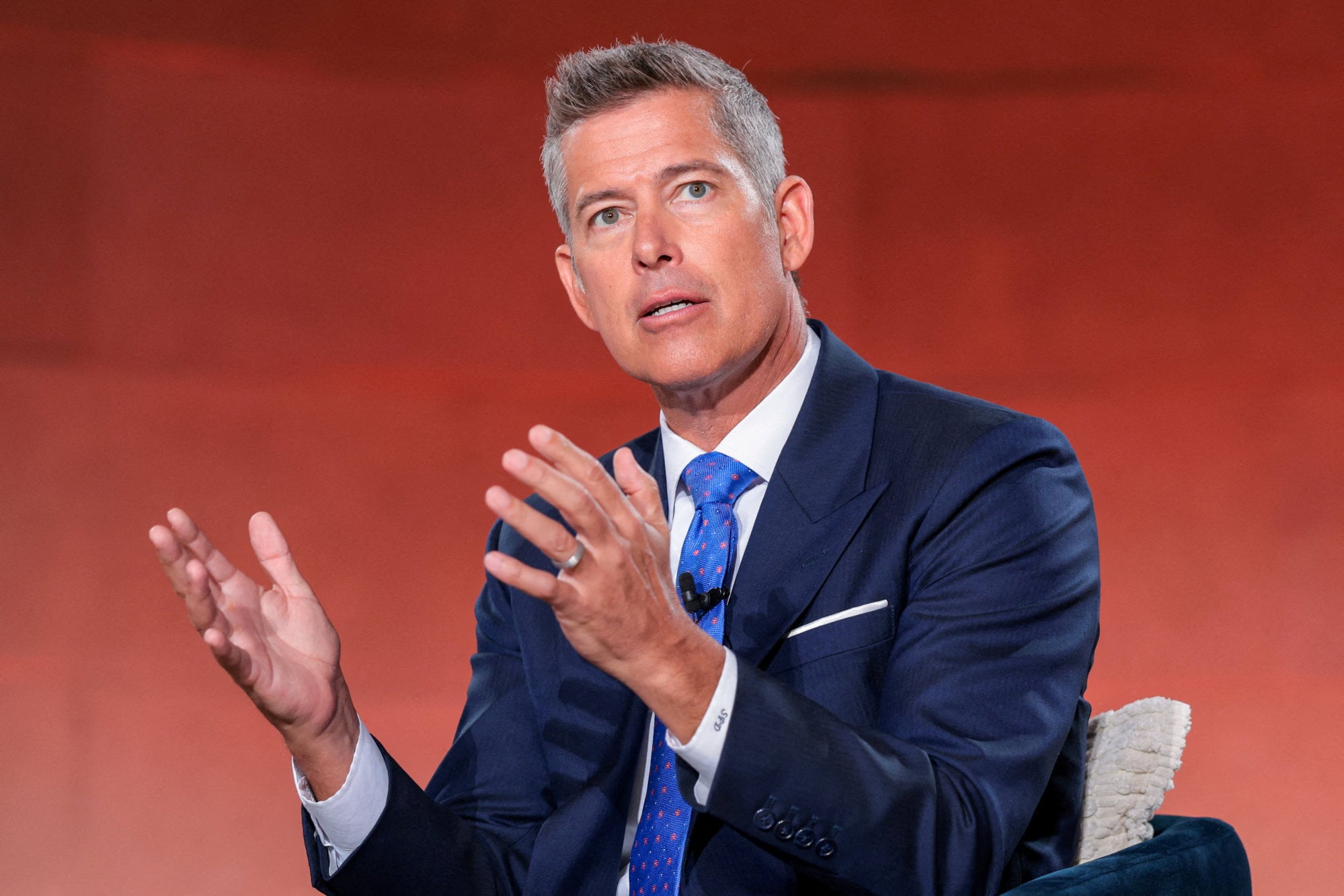 US Transport Secretary Sean Duffy speaks in Washington in March. Photo: Reuters