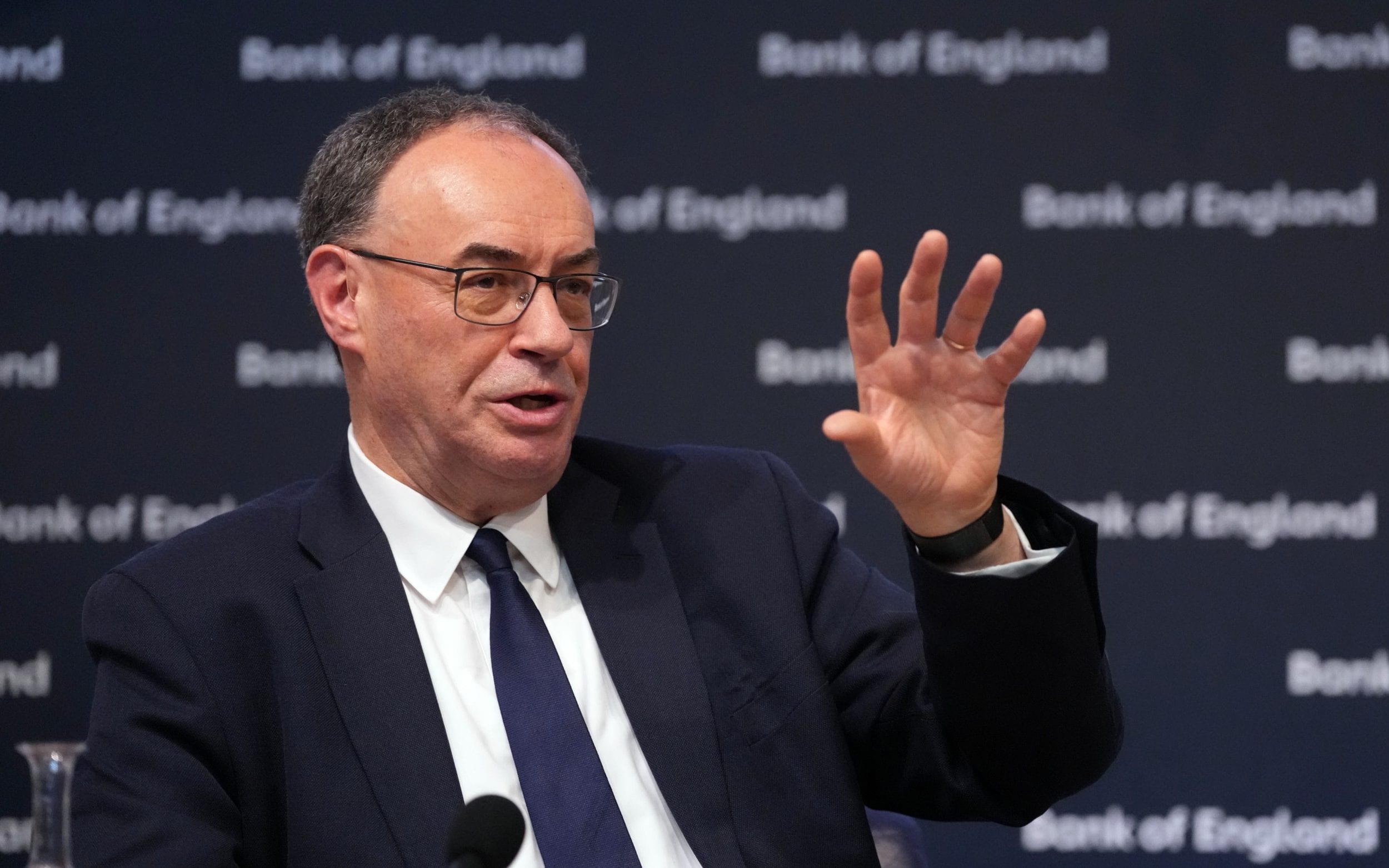 Andrew Bailey held a press conference at the Bank of England - AP Photo/Kirsty Wigglesworth